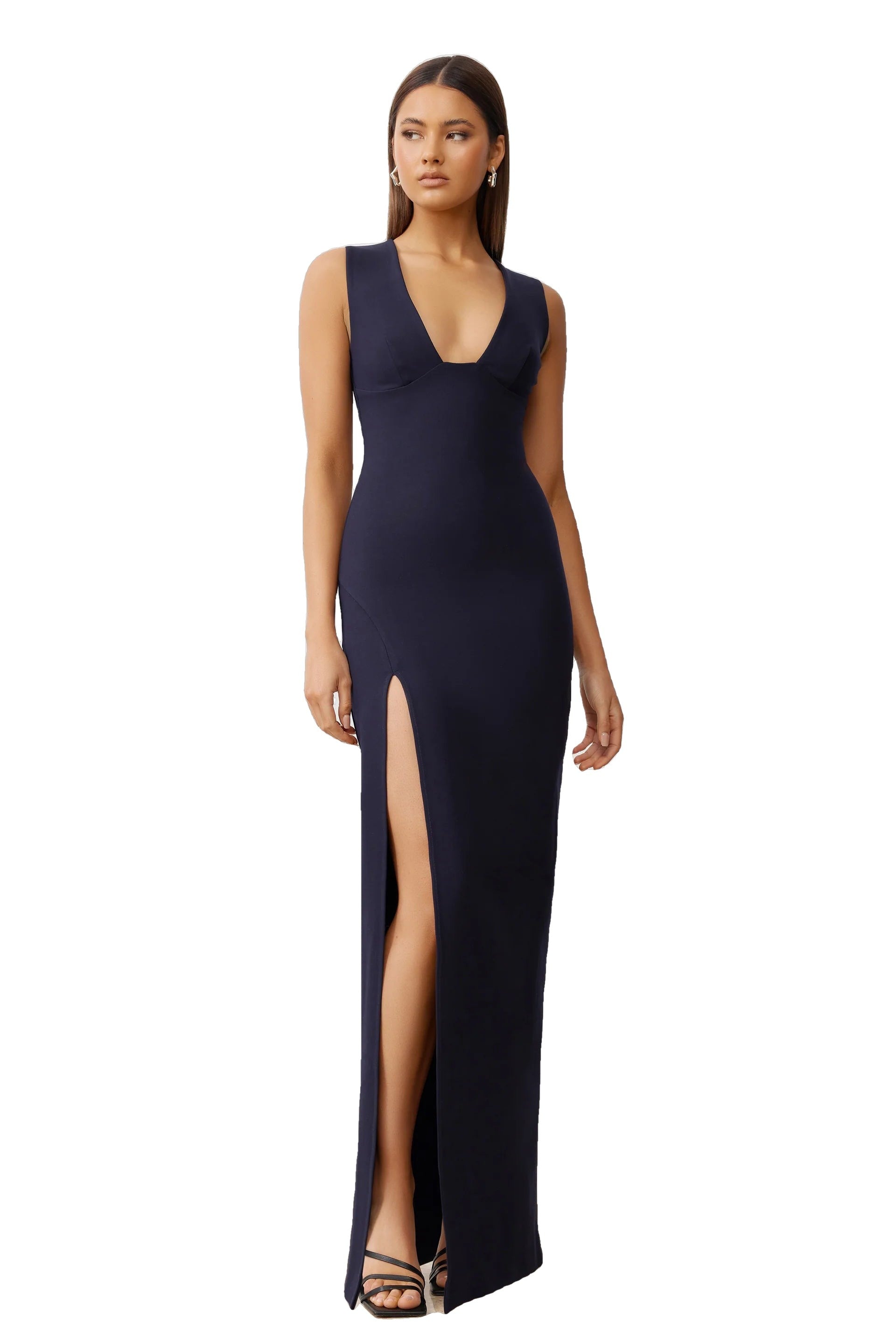green bodycon maxi dress Shapewear Square Neck Long Sleeve Slimming Modal Maxi Dress – Popilush