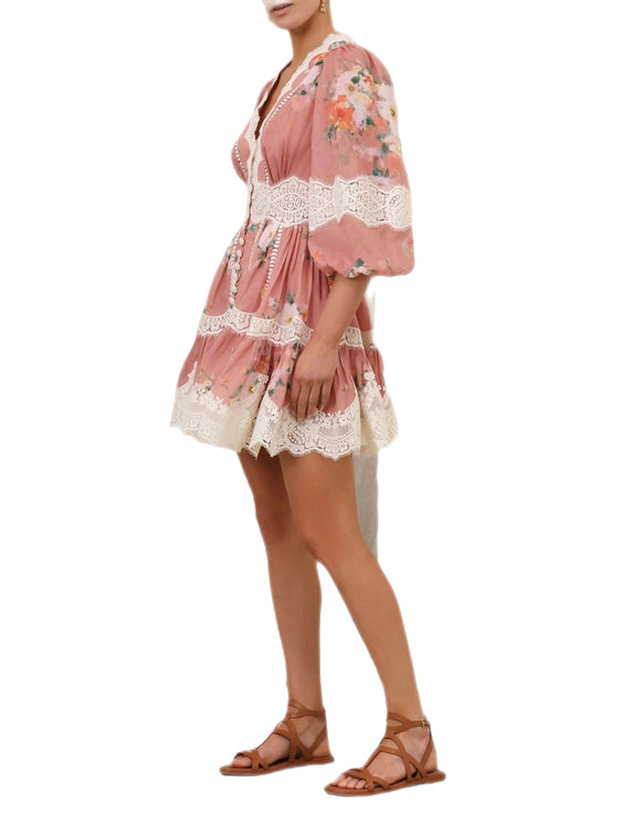 Everley Lace Trim Mini Dress Her Style AU Everley Lace Trim Mini Dress Her Style AU